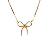 Dainty Rope Twist Festoon Bow Necklace