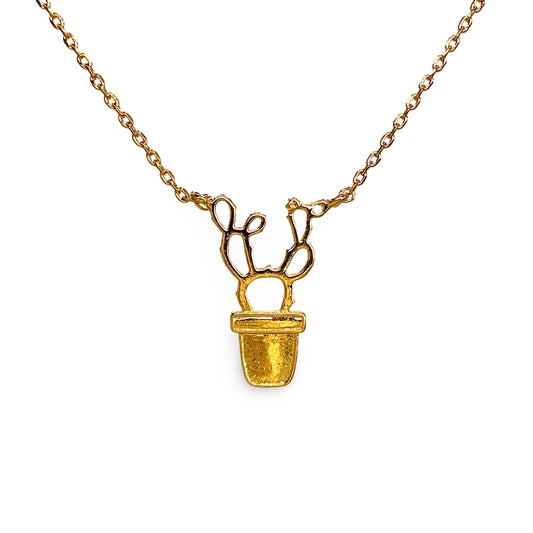 Glossy Cactus Plant Festoon Necklace