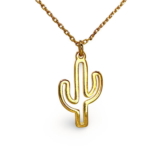 Glossy Outline Cactus Necklace