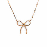 Dainty Rope Twist Festoon Bow Necklace