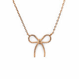 Dainty Rope Twist Festoon Bow Necklace