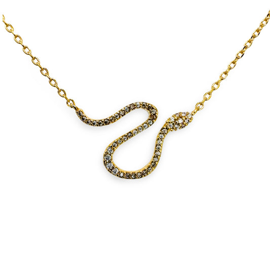 Fine Pave Snake Festoon Necklace