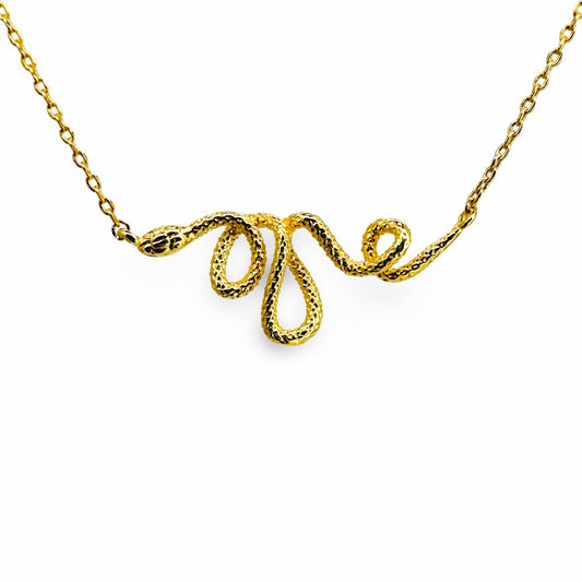 Textured Coiled Snake Festoon Necklace