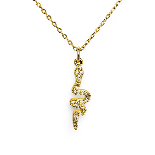 Pave Squiggle Snake Necklace
