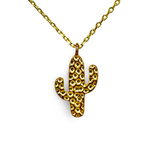 Small Hammered Cactus Necklace
