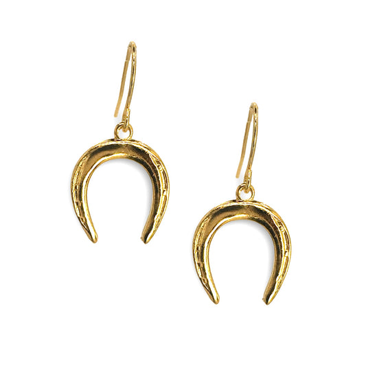 Flat Thin Horseshoe French Wire Earrings