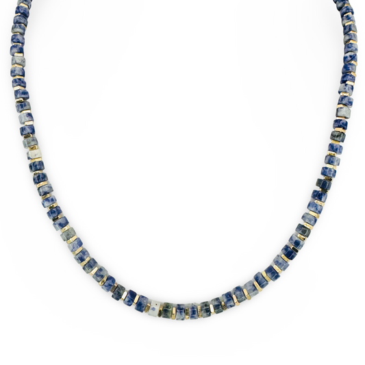Sodalite Barrel Bead Necklace