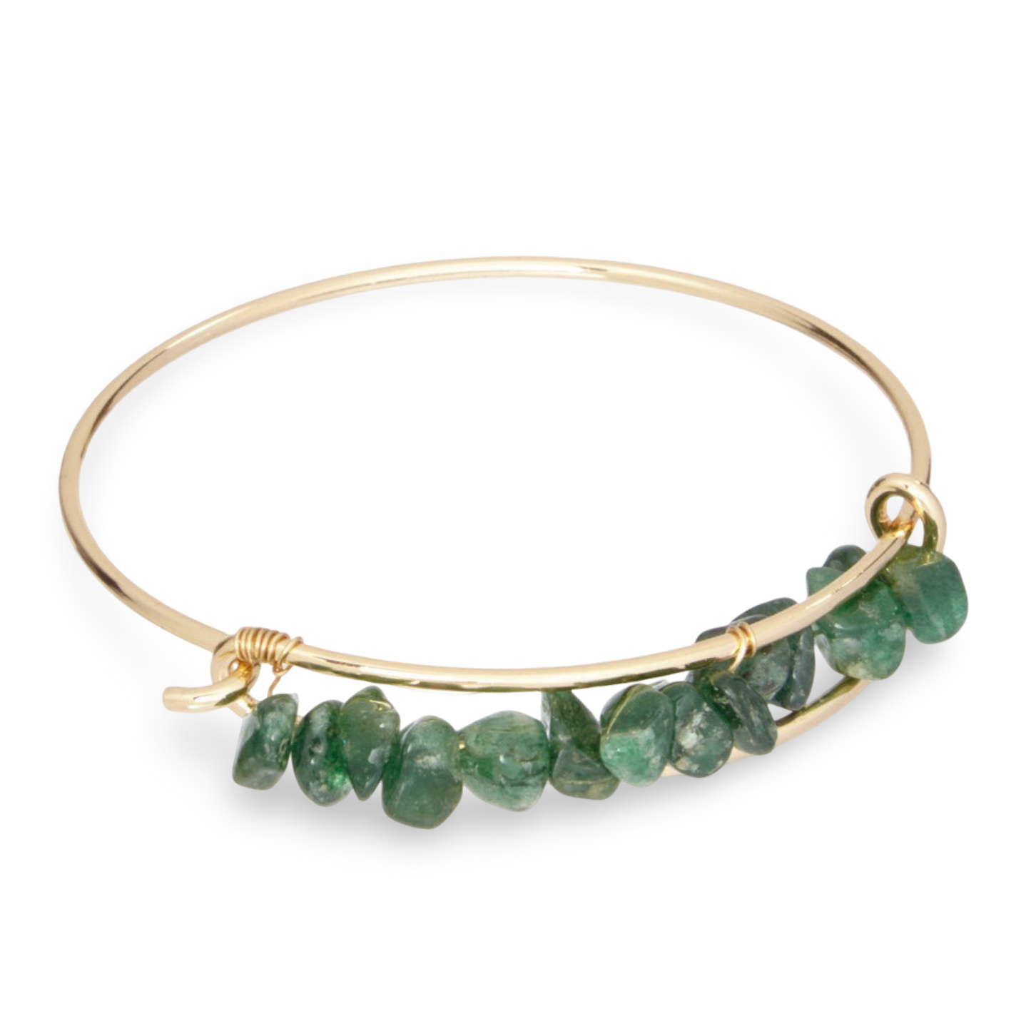 African Jade Semiprecious Chips Bangle