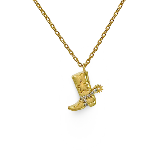 Small Boot Star with Pave Spur Necklace