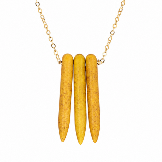 Trio Howlite Spike Festoon Necklace