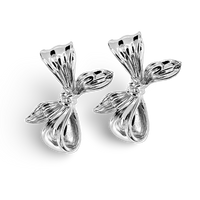Large Glossy Textured Bow Stud Earrings