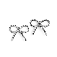 Dainty Rope Twist Bow Stud Earrings