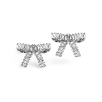 Medium Baguette CZ Bow Stud Earrings