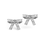 Medium Baguette CZ Bow Stud Earrings