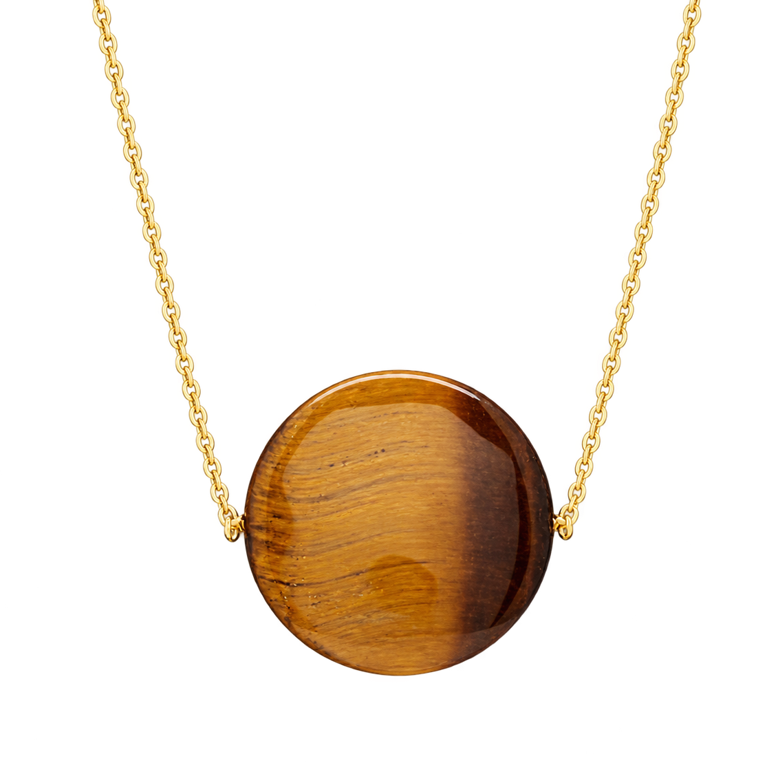 Tiger Eye Flat Disc Festoon Necklace