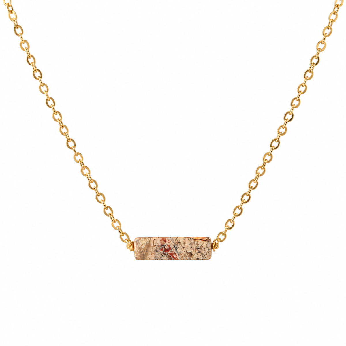 Picture Jasper Mini Bar Festoon Necklace