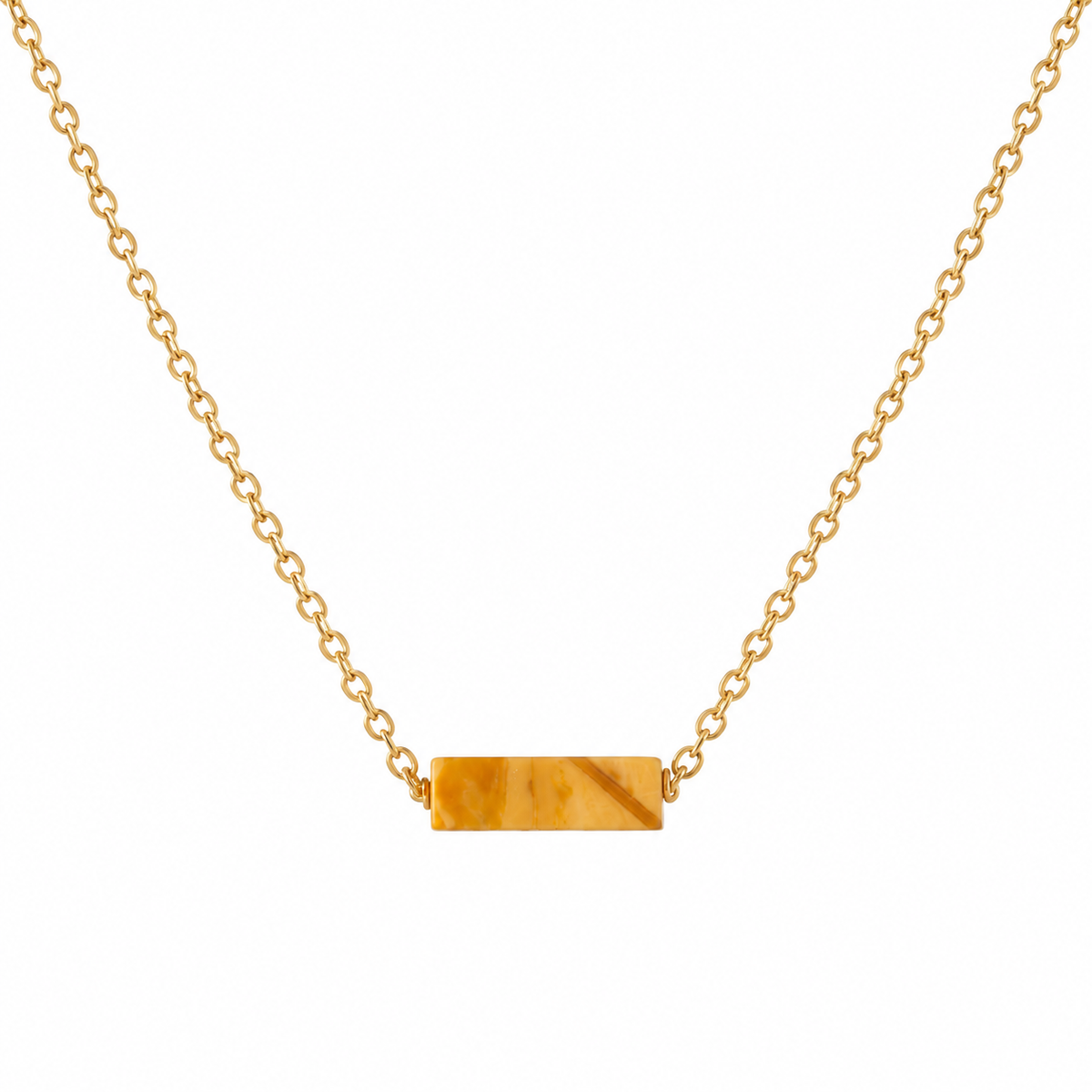 Honey Agate Mini Bar Festoon Necklace