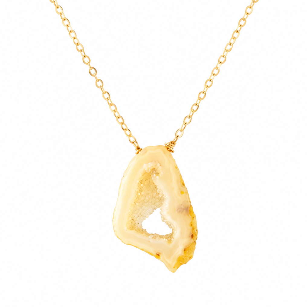 Yellow Mini Agate Festoon Necklace