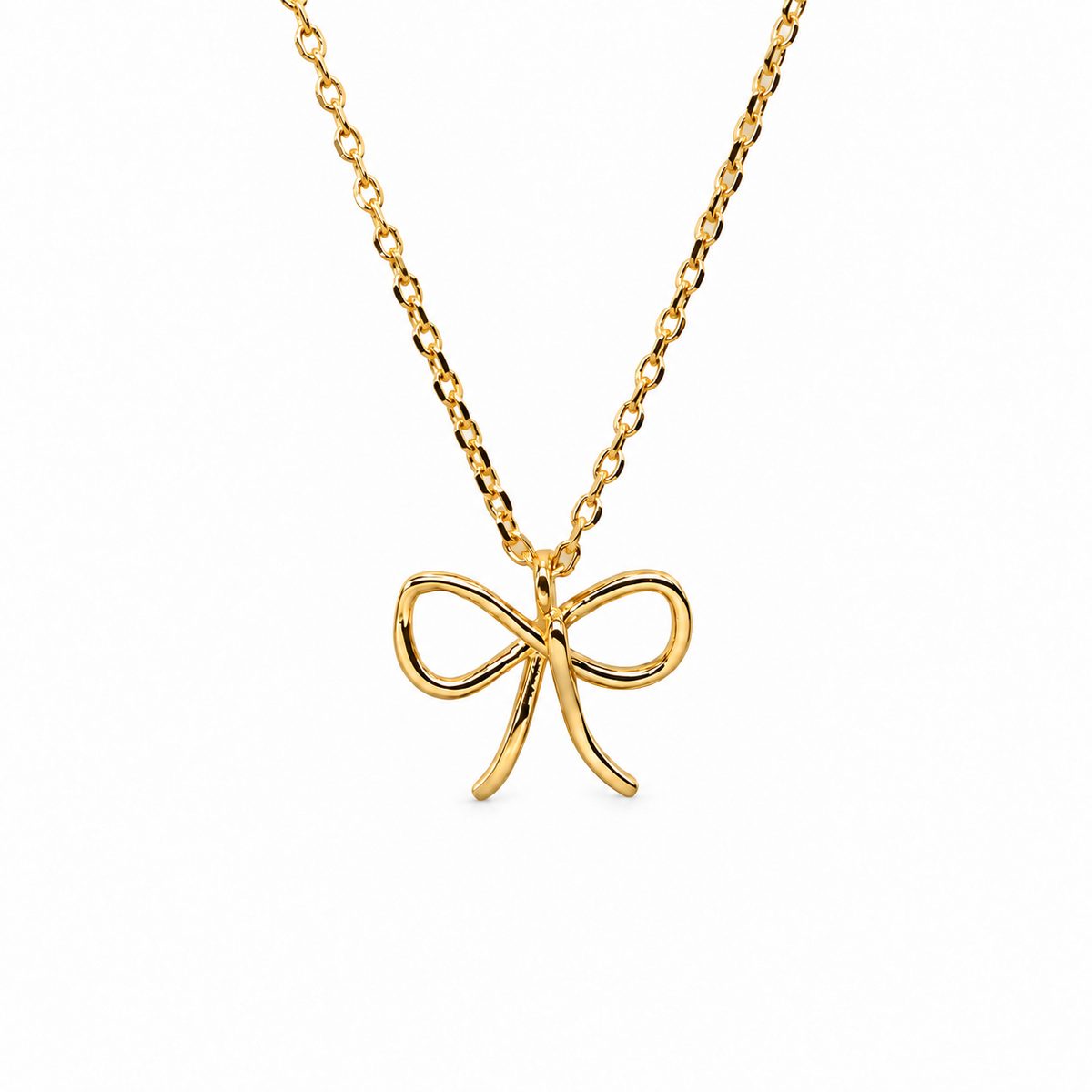 Mini Baby Bow Gloss Necklace — luxury white background product photo