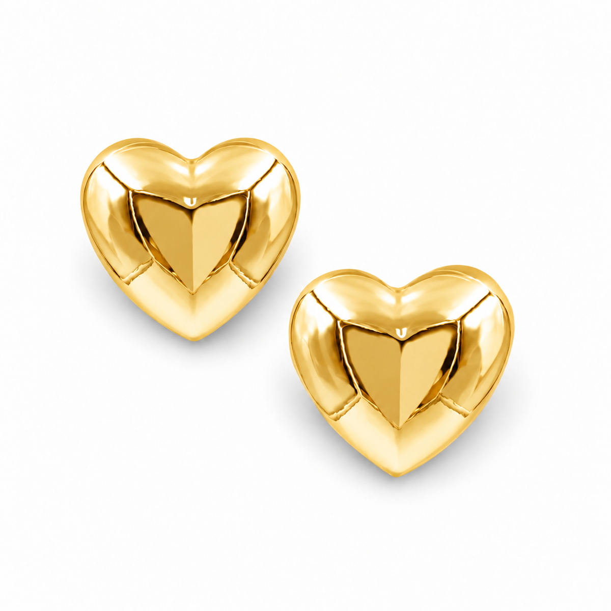 Glossy Bubble Heart Stud Earrings — approved Hearts collection luxury white background product photo