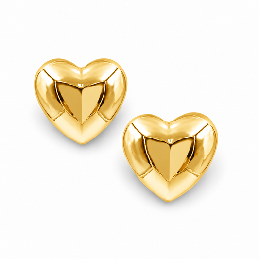 Glossy Bubble Heart Stud Earrings — approved Hearts collection luxury white background product photo