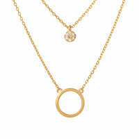 Stacked Circle and Mini Pave Charm