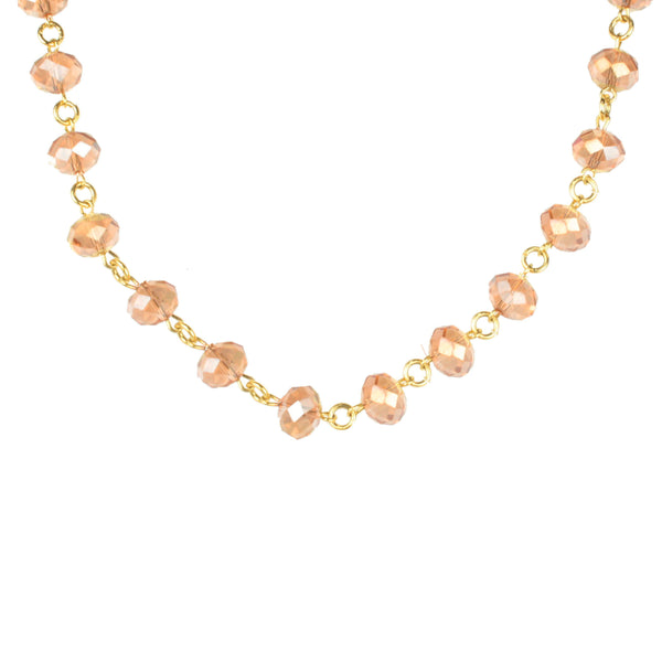 Faceted Crystal Long Necklace
