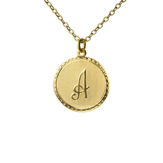 Vintage Monogram Coin Necklace