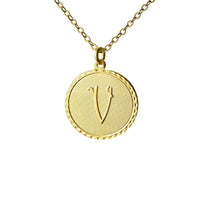 Vintage Monogram Coin Necklace