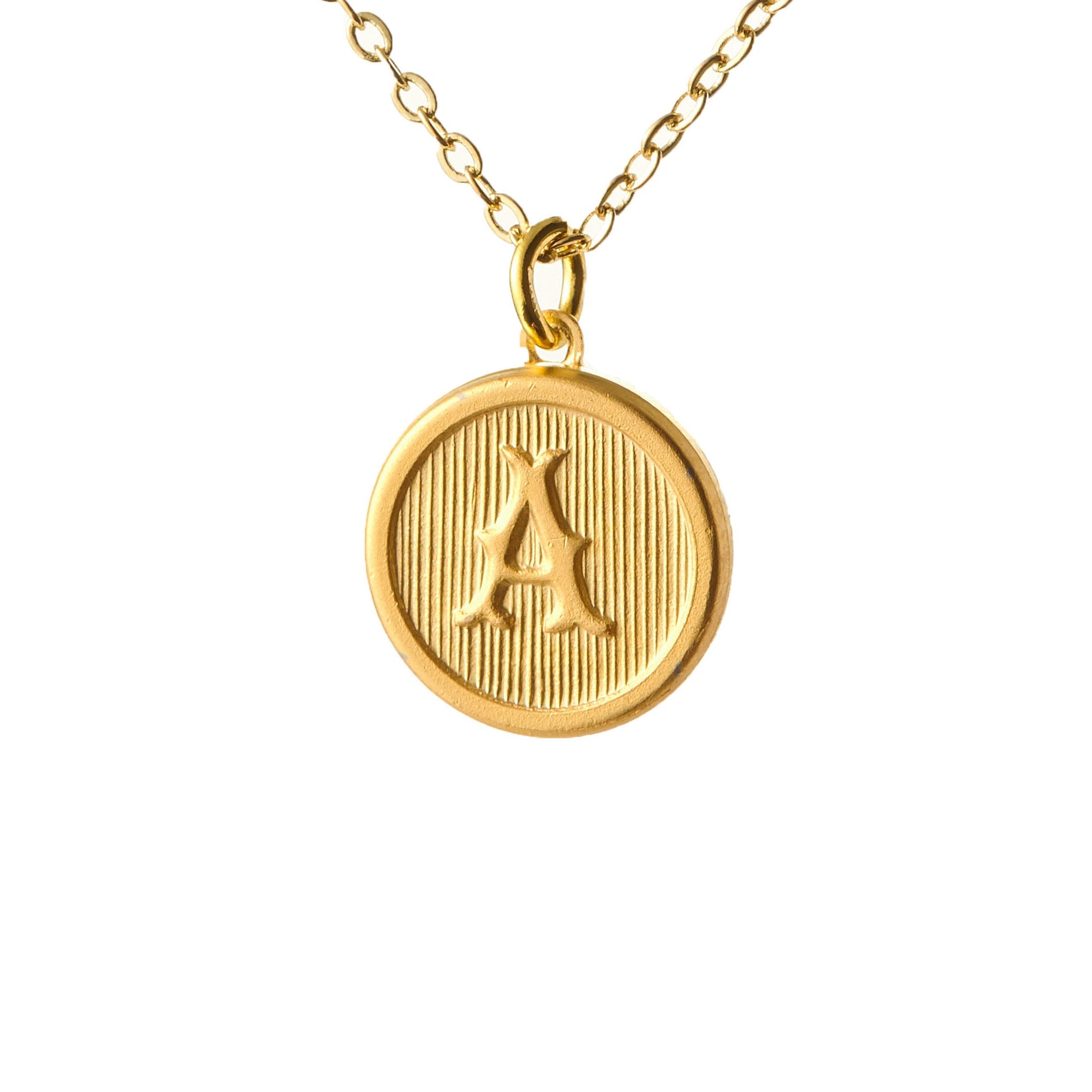 Typewriter Monogram Gold Alphabet Necklace (Individual Letters)