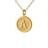 Typewriter Monogram Gold Alphabet Necklace