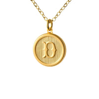 Typewriter Monogram Gold Alphabet Necklace