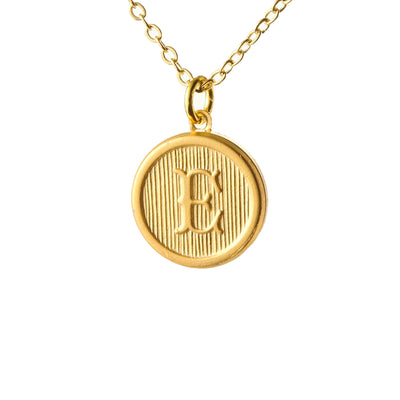 Typewriter Monogram Gold Alphabet Necklace (Individual Letters)