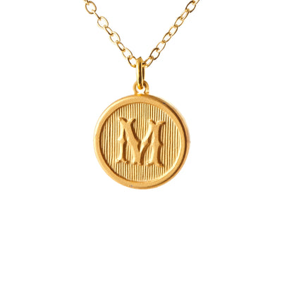 Typewriter Monogram Gold Alphabet Necklace (Individual Letters)