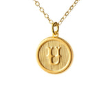 Typewriter Monogram Gold Alphabet Necklace