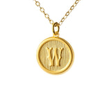 Typewriter Monogram Gold Alphabet Necklace
