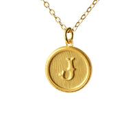 Typewriter Monogram Gold Alphabet Necklace