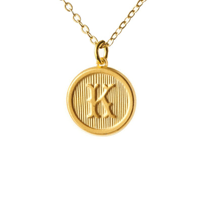 Typewriter Monogram Gold Alphabet Necklace (Individual Letters)