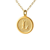 Typewriter Monogram Gold Alphabet Necklace