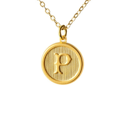 Typewriter Monogram Gold Alphabet Necklace (Individual Letters)