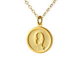 Typewriter Monogram Gold Alphabet Necklace