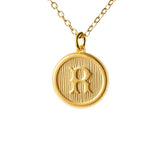 Typewriter Monogram Gold Alphabet Necklace