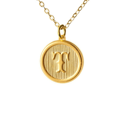 Typewriter Monogram Gold Alphabet Necklace (Individual Letters)