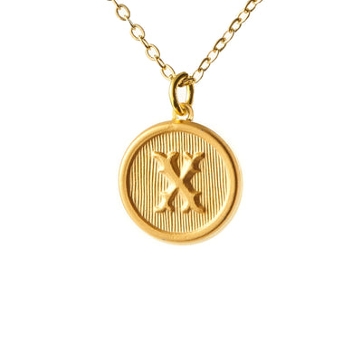 Typewriter Monogram Gold Alphabet Necklace (Individual Letters)