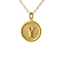 Typewriter Monogram Gold Alphabet Necklace