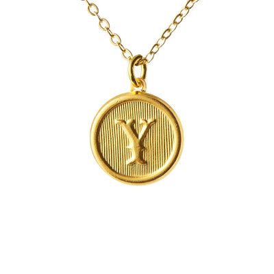 Typewriter Monogram Gold Alphabet Necklace (Individual Letters)