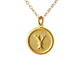 Typewriter Monogram Gold Alphabet Necklace