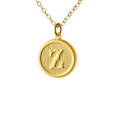 Typewriter Monogram Gold Alphabet Necklace (Individual Letters)
