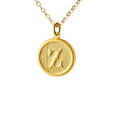 Typewriter Monogram Gold Alphabet Necklace