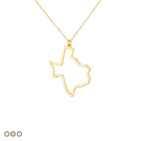 Texas State Outline Necklace (Gold, Rose Gold, Silver)